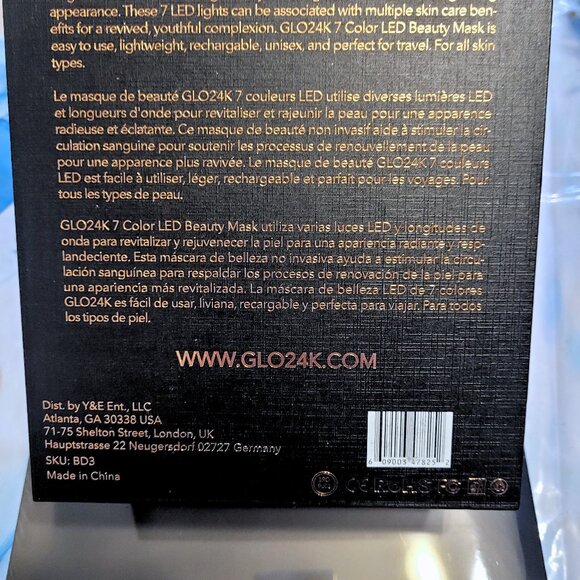 Glo24K Colour LED Mask Gold & Collagen Anti-Aging Facial Masks 5-Pack Bundle - Picture 4 of 6